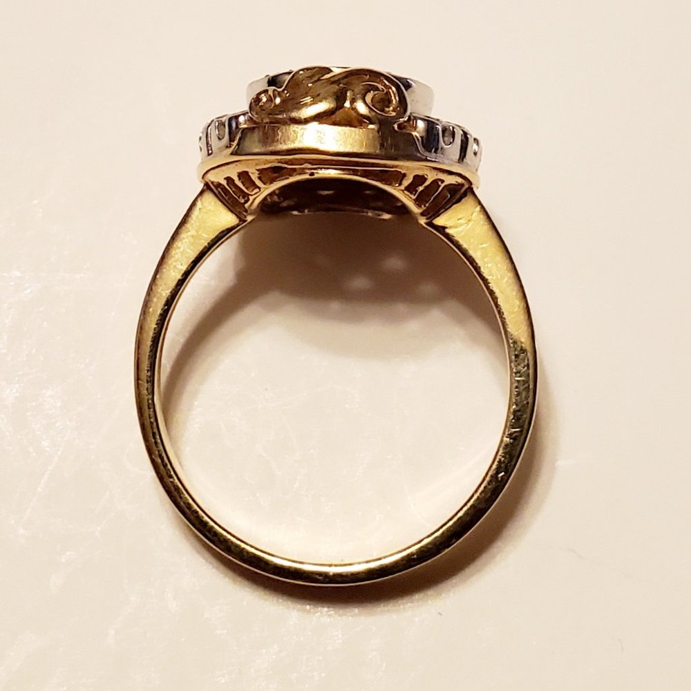 Beautiful Design 14K Rose Gold Diamond & Emerald Ring - Picture 9 of 12